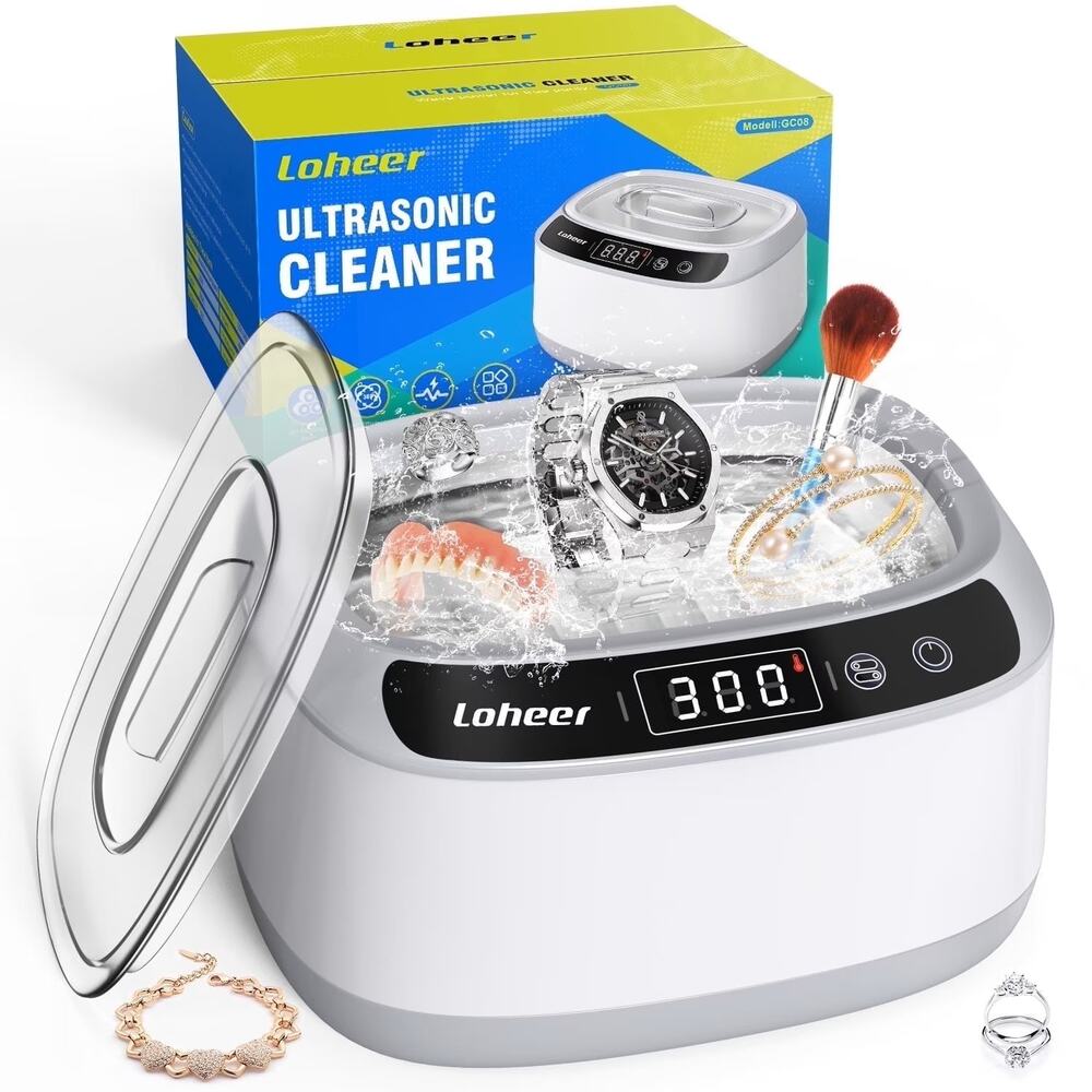 Loheer Ultrasonic Jewelry Cleaner, 23 oz 45KHz Ultrasonic